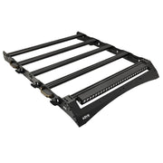 Ruff Rax 2010-2024 Toyota 4Runner roof rack three-quarter view showing full aluminium platform and dual-stage black powder coat finish