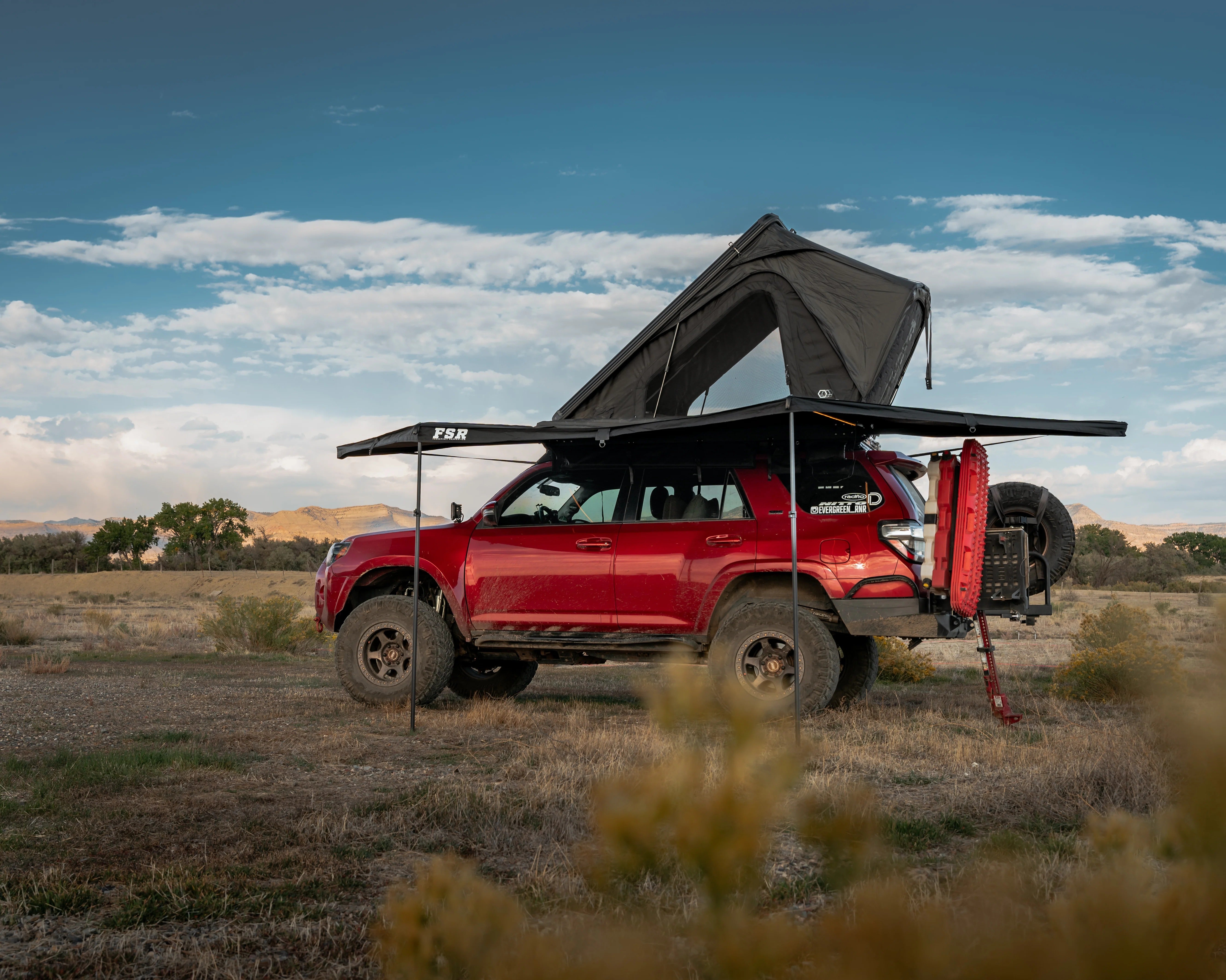 180 Awning V2 installed on red 4runner