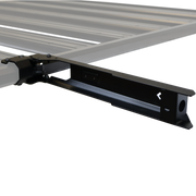 Slimline 3 tap extension bracket folded closed against the rack