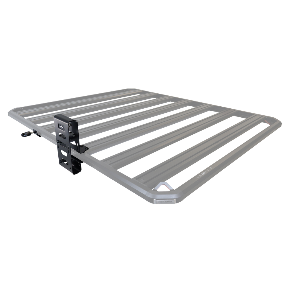 Slimline 3 axe bracket mounted to roof rack side profile