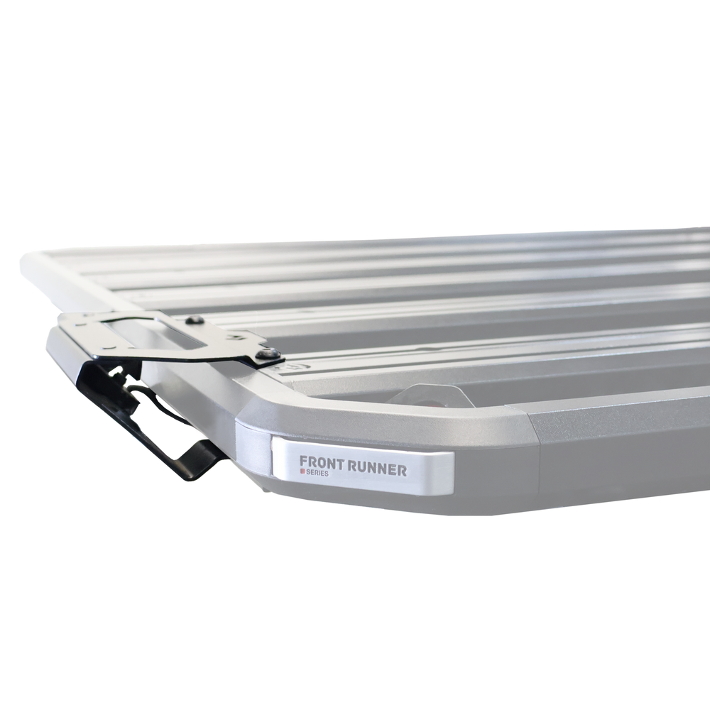 Front Runner grab handle in use reaching gear on a loaded roof rack