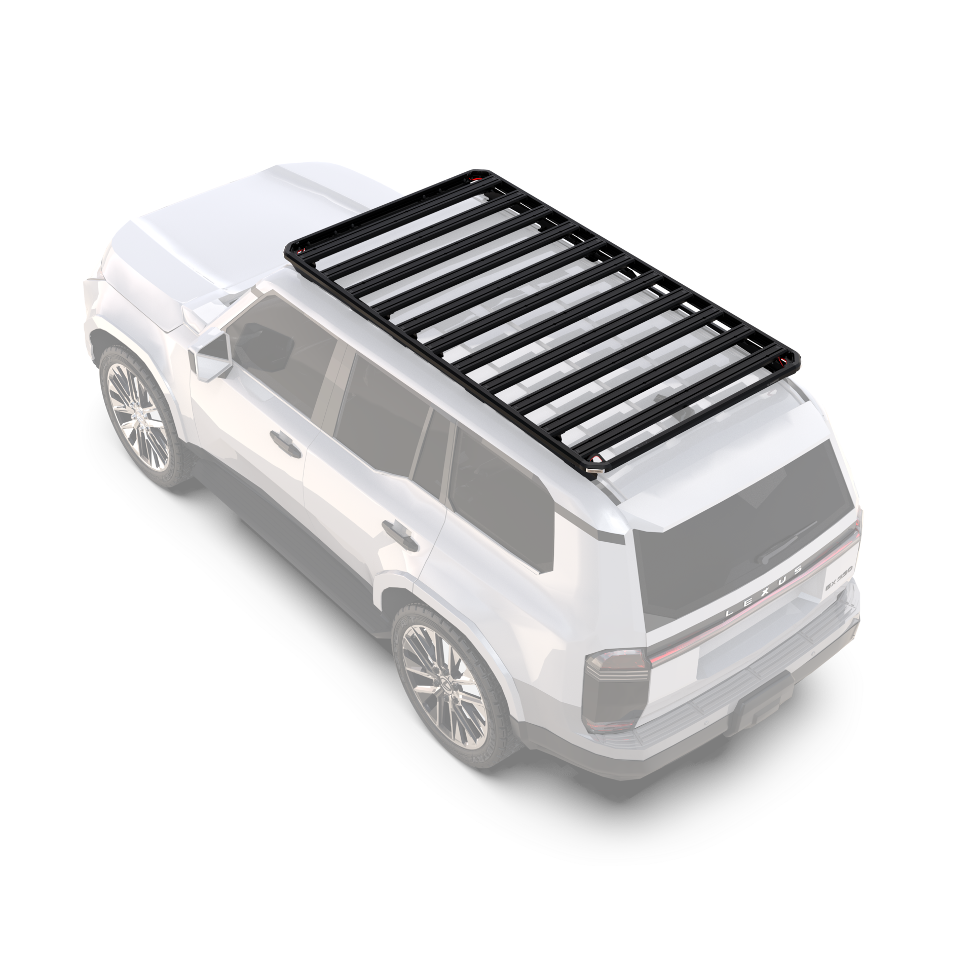 Front Runner Slimline 3 roof rack on a Lexus GX 550 viewed from above showing the slat layout