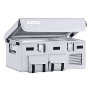 ICECO APL55 silver dual zone portable fridge with accessories