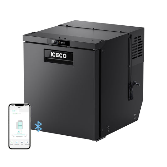 ICECO BF Series 12V RV truck built-in fridge freezer front view