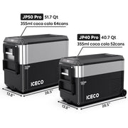ICECO JP Pro Series portable camping fridge with trolley bar extended