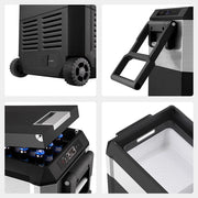 ICECO JP Pro wheeled fridge freezer with magnetic power bank attached