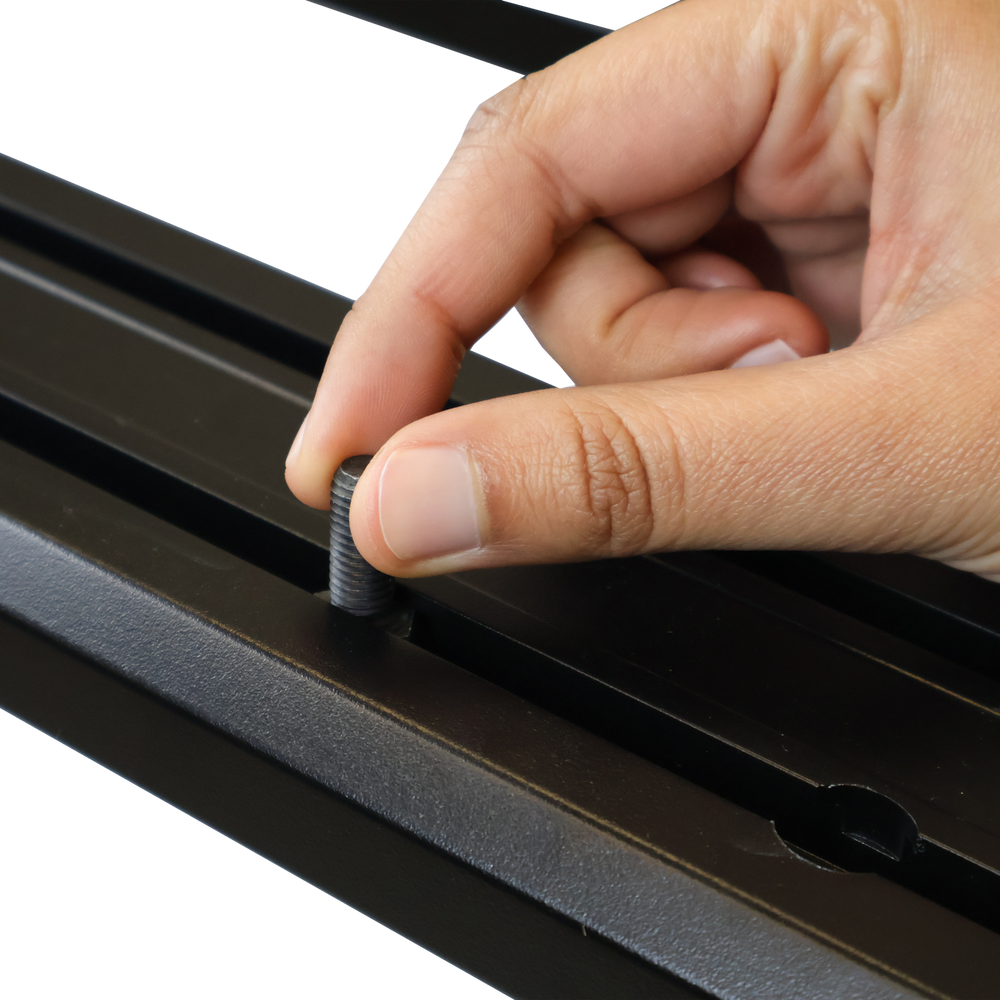 Slimline 3 roof rack concealed wiring channel and corner pass-through detail