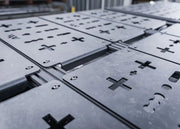 Close-up of modular deck panel system