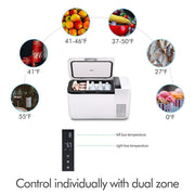 ICECO GO20 dual zone portable fridge embedded handles compact design