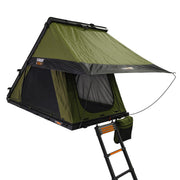 Kabari SuperFly wedge rooftop tent deployed angled right view