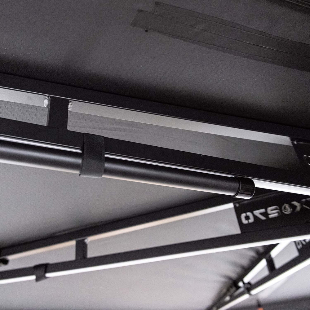Onyx 270 awning telescoping support pole velcro fastener detail