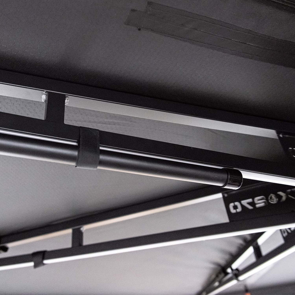 Onyx 270 awning telescoping support pole velcro fastener detail
