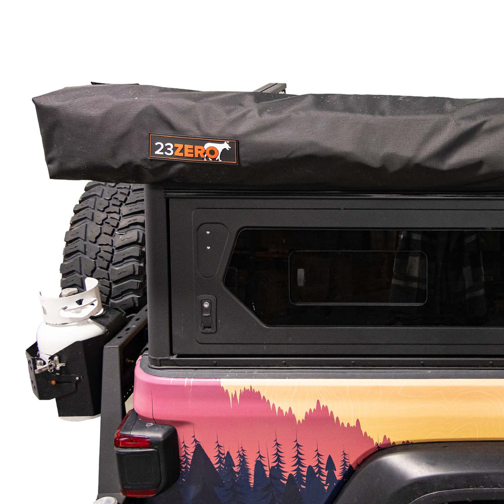 23Zero Onyx 270 awning packed away in branded transit cover with logo