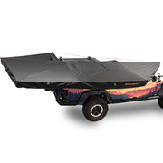 23Zero Onyx 270 freestanding awning overhead view showing 110 sq ft coverage area