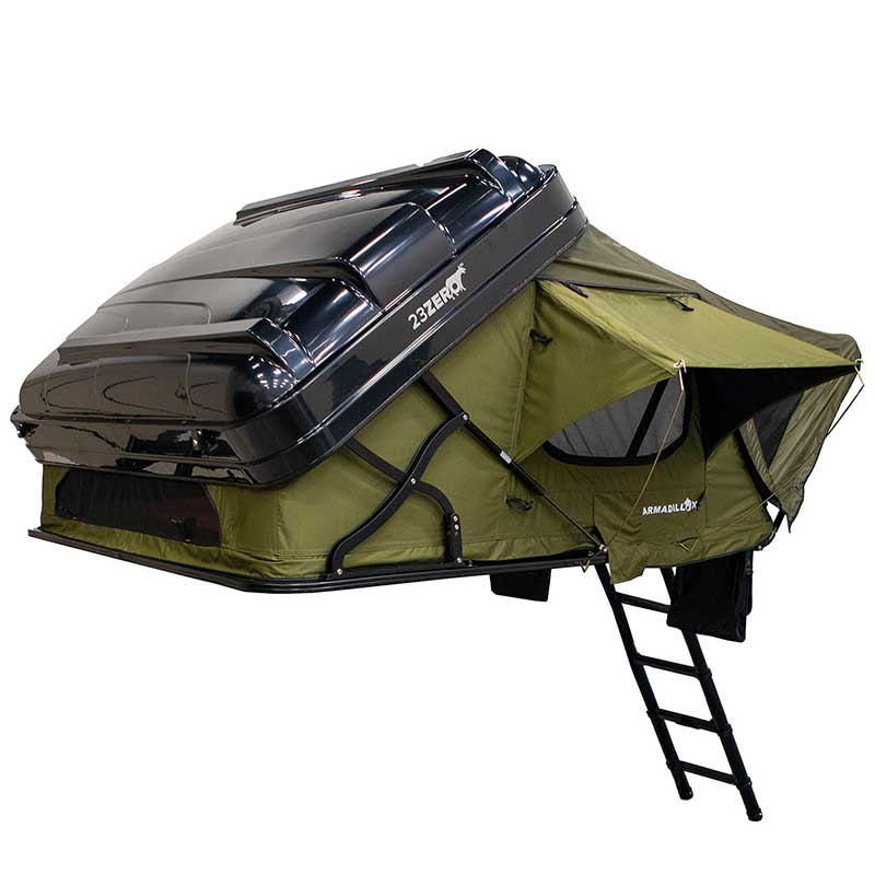 23Zero Armadillo X3 Hardshell Roof Top Tent Side Back View