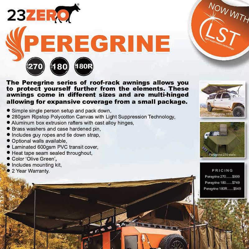 キャンプ　
ストーブ 23Zero Peregrine 180 Awning 2.0 – Off Road Tents