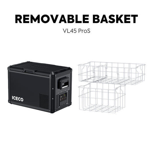 ICECO VL45ProS black 12V fridge freezer lifestyle camping setup