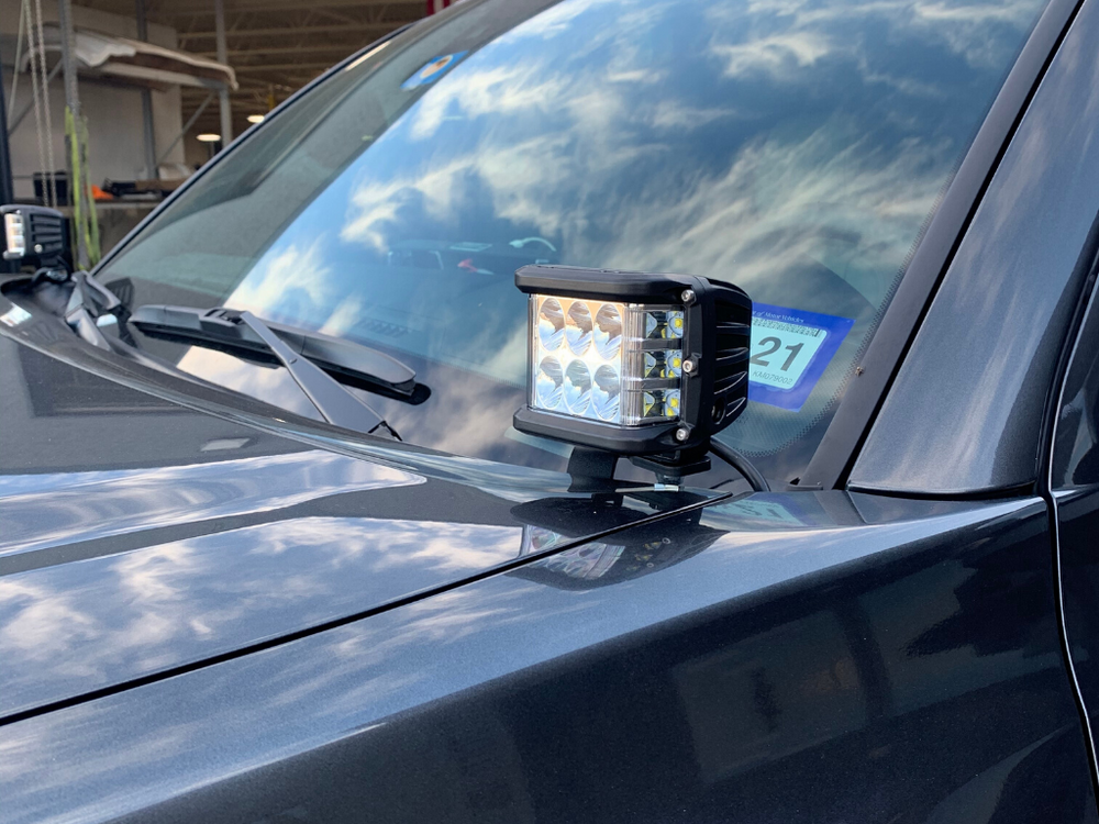 Cali Raised Low Profile Ditch Light Brackets Kit For 2016-2023 Toyota Tacoma