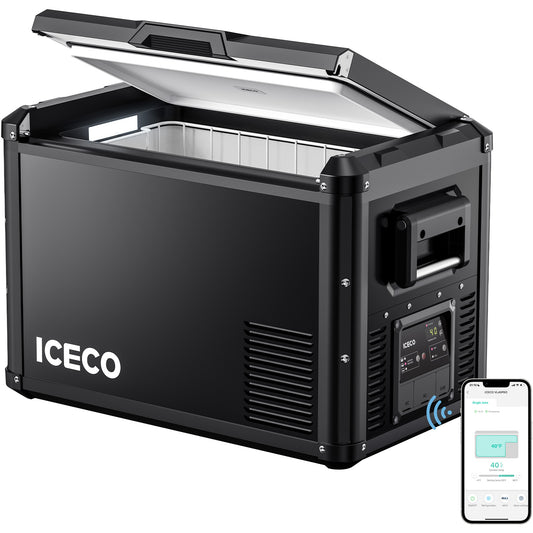 ICECO VL35ProS steel fridge freezer interior wire basket detail
