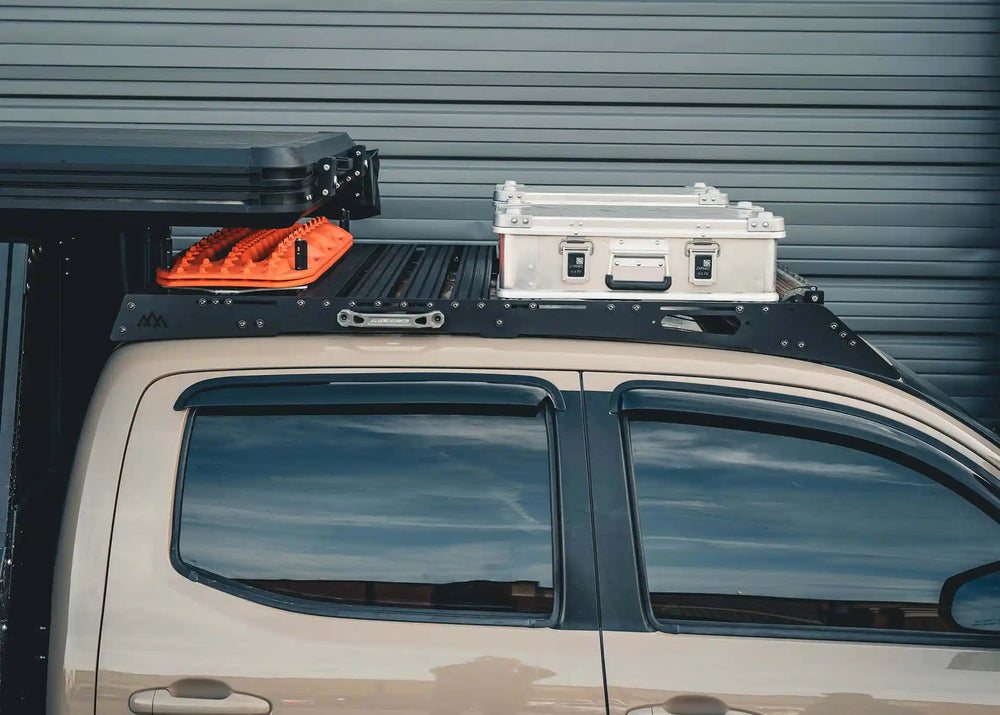 Roof rack with accessories mounted