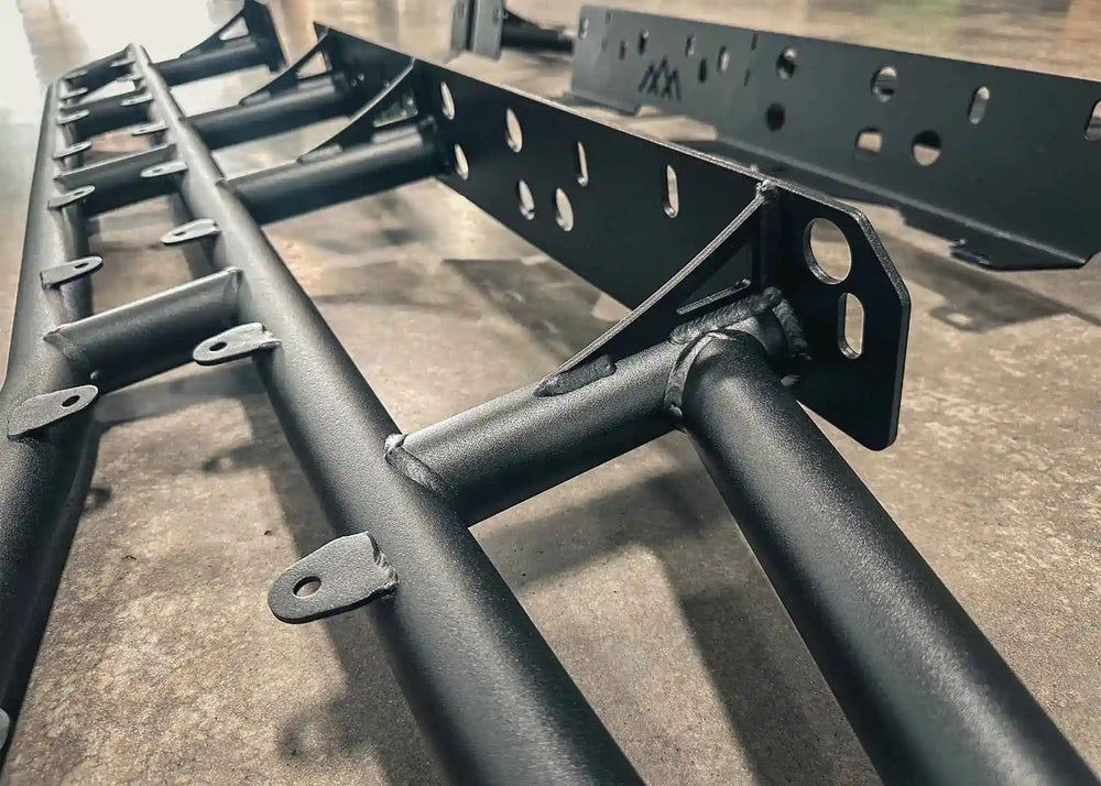 Gusseted frame mounts for extra strength