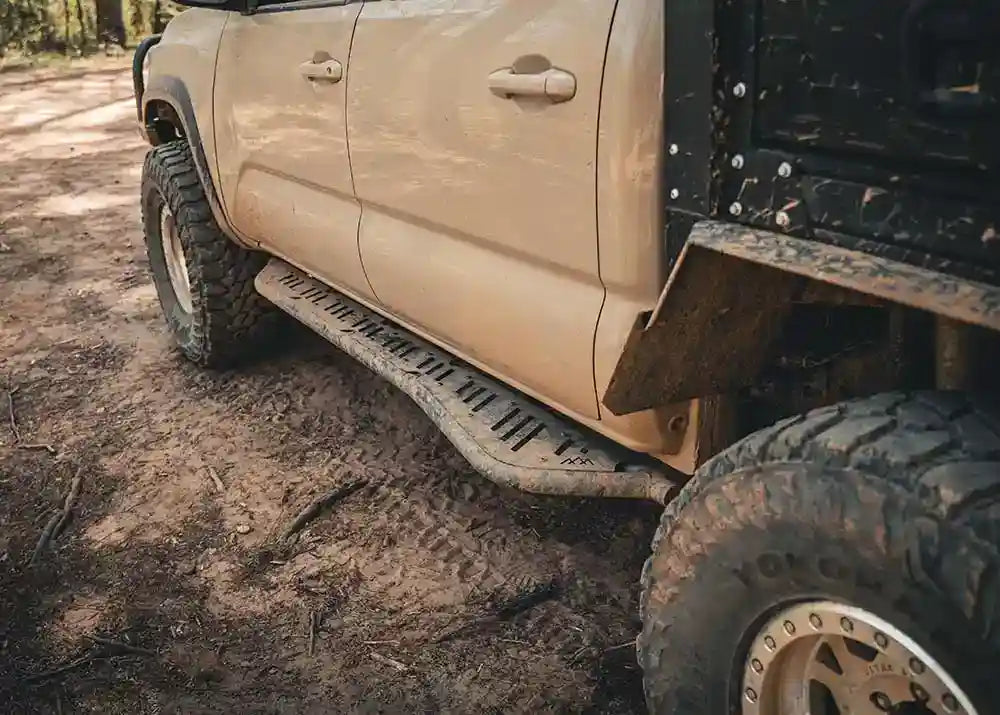 2005-2023 Tacoma rock sliders in use off-road