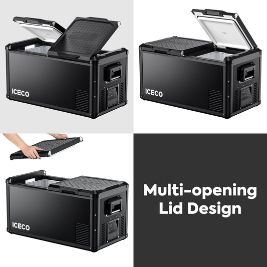 ICECO VL75ProD 79.2QT fridge freezer dual DC power and USB ports