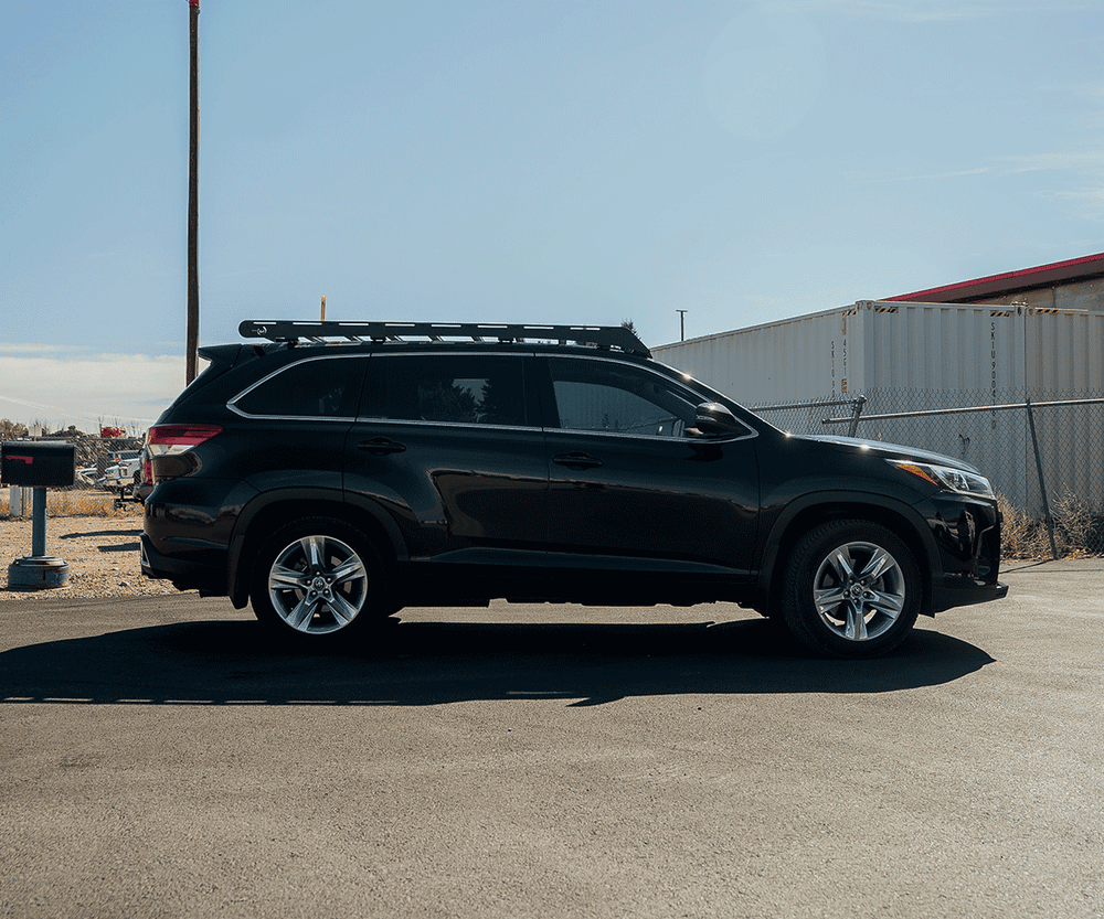 Toyota Highlander Prinsu roof rack side profile low-profile design view