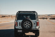 Image showing the rear view of the stealth rack by gobi mounted on the ford bronco hard top