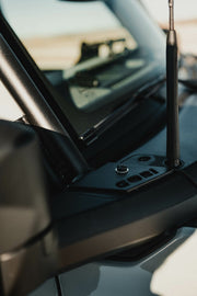 close up view of the screws of the stealth rack by gobi mounted on the ford bronco hard top