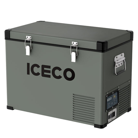 ICECO VL45 olive 47.5QT single zone portable fridge front view