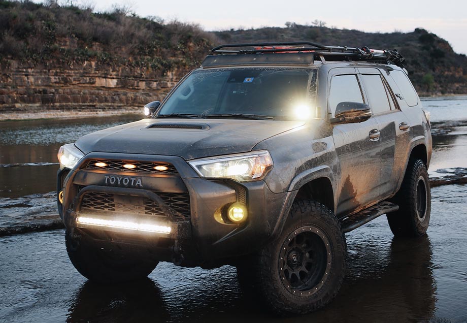 Cali Raised Low Profile LED Ditch Light Brackets Kit For 2010-2024 Toyota 4Runner