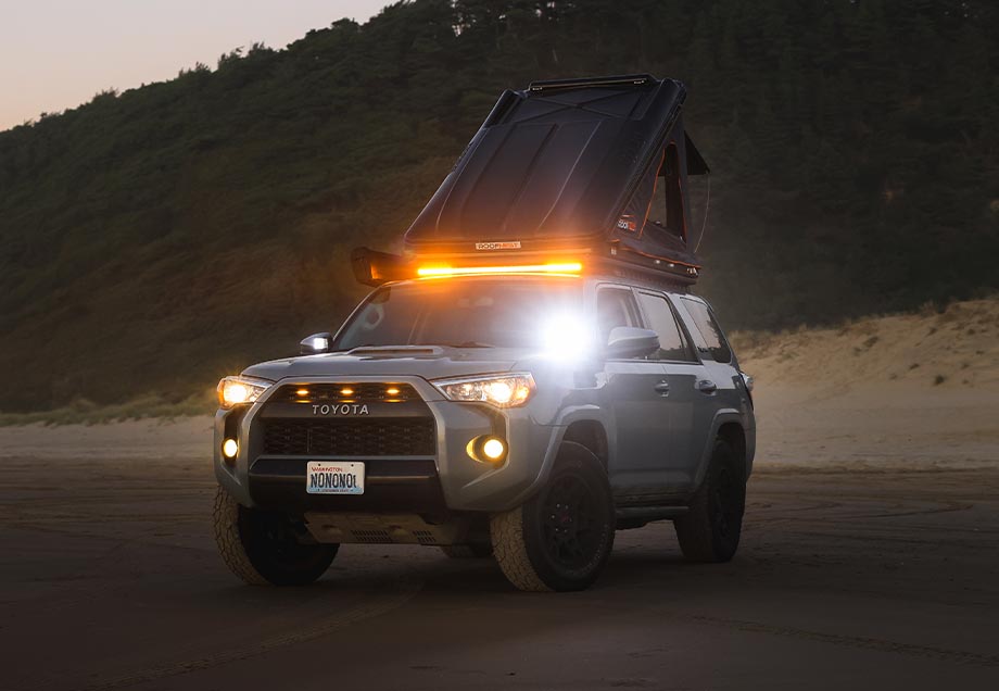 Cali Raised Low Profile LED Ditch Light Brackets Kit For 2010-2024 Toyota 4Runner