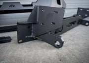 Steel winch cradle close up