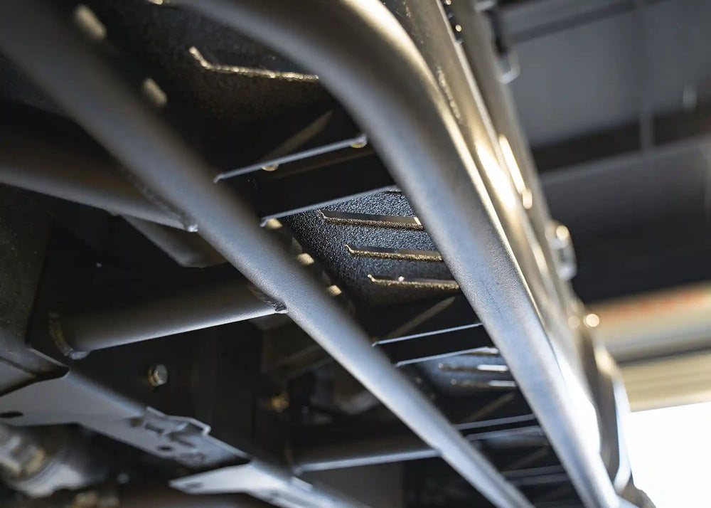 Underside showing mounting hardware