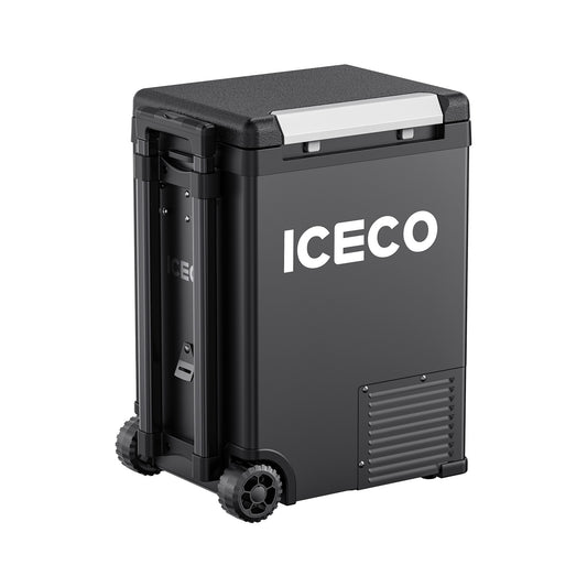 ICECO IPT20 pickup truck freezer wheels and pull handle detail