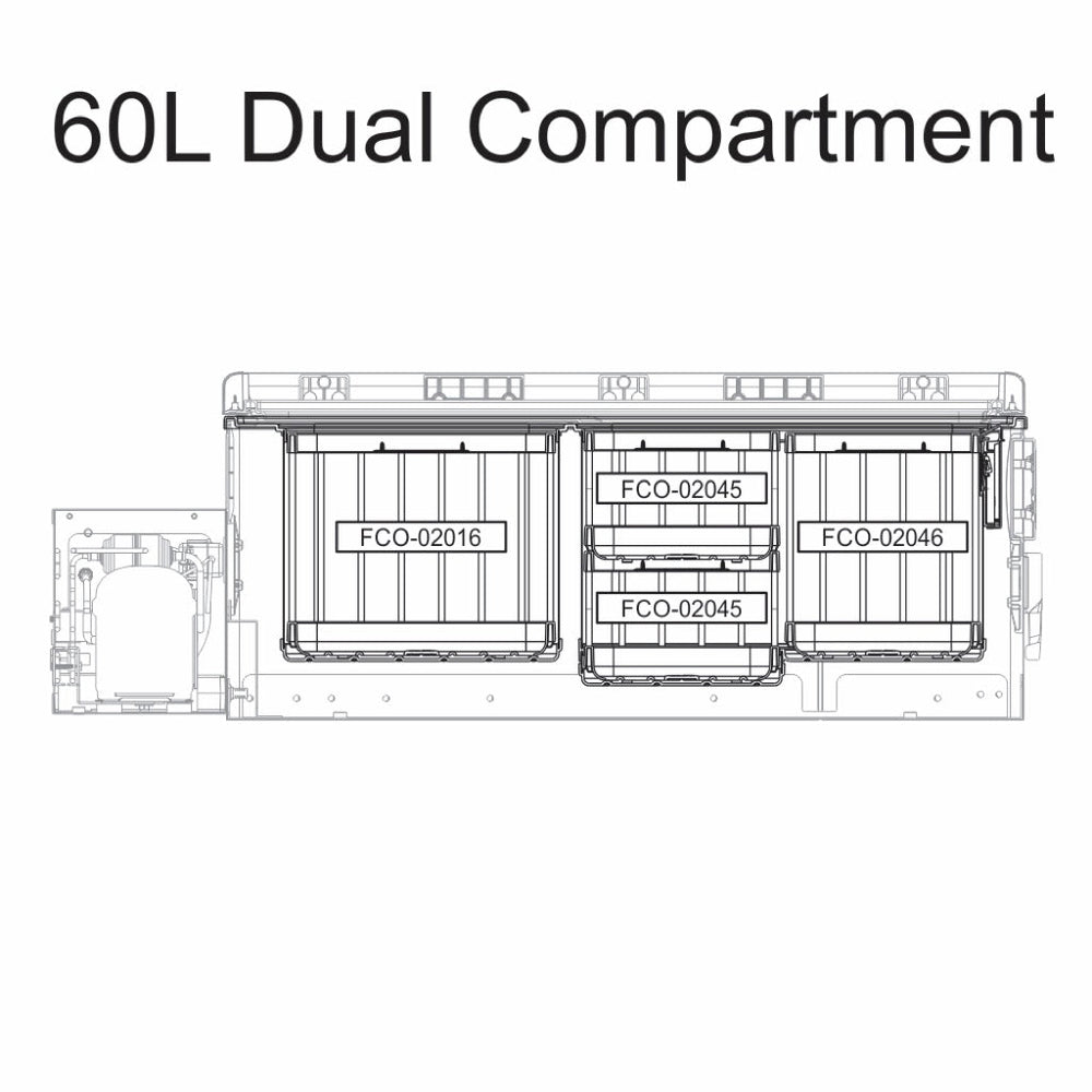 60L Dual-Zone Drawer Refrigerator & Freezer