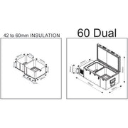60L Dual-Zone Drawer Refrigerator & Freezer