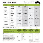 Napier Backroadz Camo Truck Tent Sizing