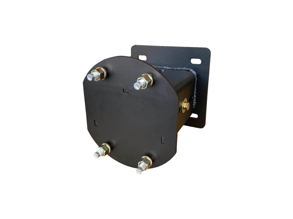 Close-up view of the bolt on Tire Carrier for Backwoods Adventure Mods Toyota Tacoma, Tundra, 4runner or Landcruiser swing out rear bumpers