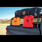 Image showing the body armor 4x4 universal rack mounted on a truck with a RTT on top of it and rotopax accessroies