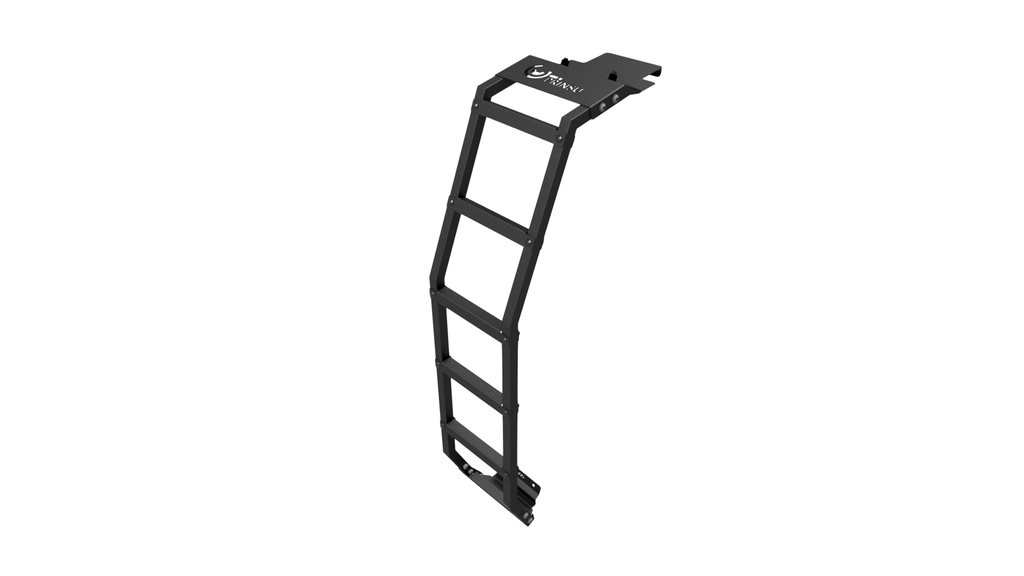 Prinsu Lexus GX550 ladder corner view showing black powder coat finish detail