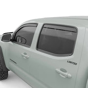 Image of EGR Windows Visors Matte Black Mounted on a toyota tacoma crew cab 2020