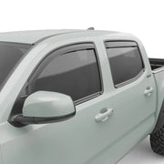 Image of EGR Windows Visors Matte Black Mounted on a toyota tacoma crew cab 2020