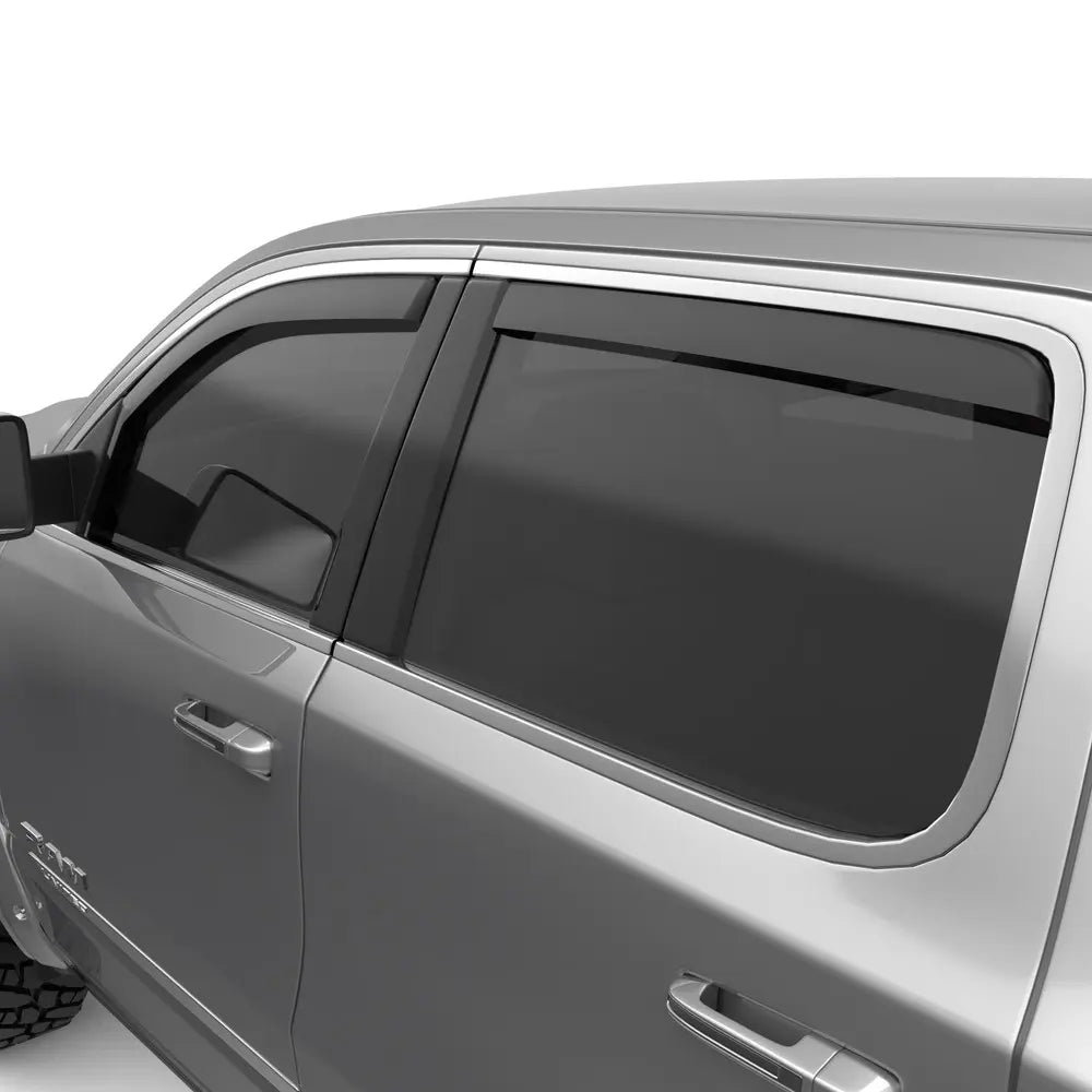Image showing EGR In-Channel Window Visors Mounted on RAM 1500 Crew Cab Side View