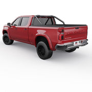 Red Chevy with Sport Bars from rear