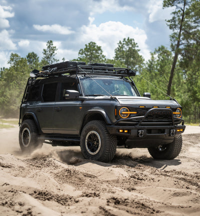 Gobi Stealth Platform Rack for Ford Bronco 4-Door Soft Top - 2021 - On - Sunroof Opening W/ Multiple Light Mount