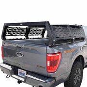 Ruff Rax 2021-2026 Ford F-150 modular bed rack three-quarter view mounted on F-150