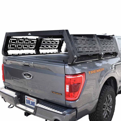 Ruff Rax 2021-2026 Ford F-150 modular bed rack three-quarter view mounted on F-150