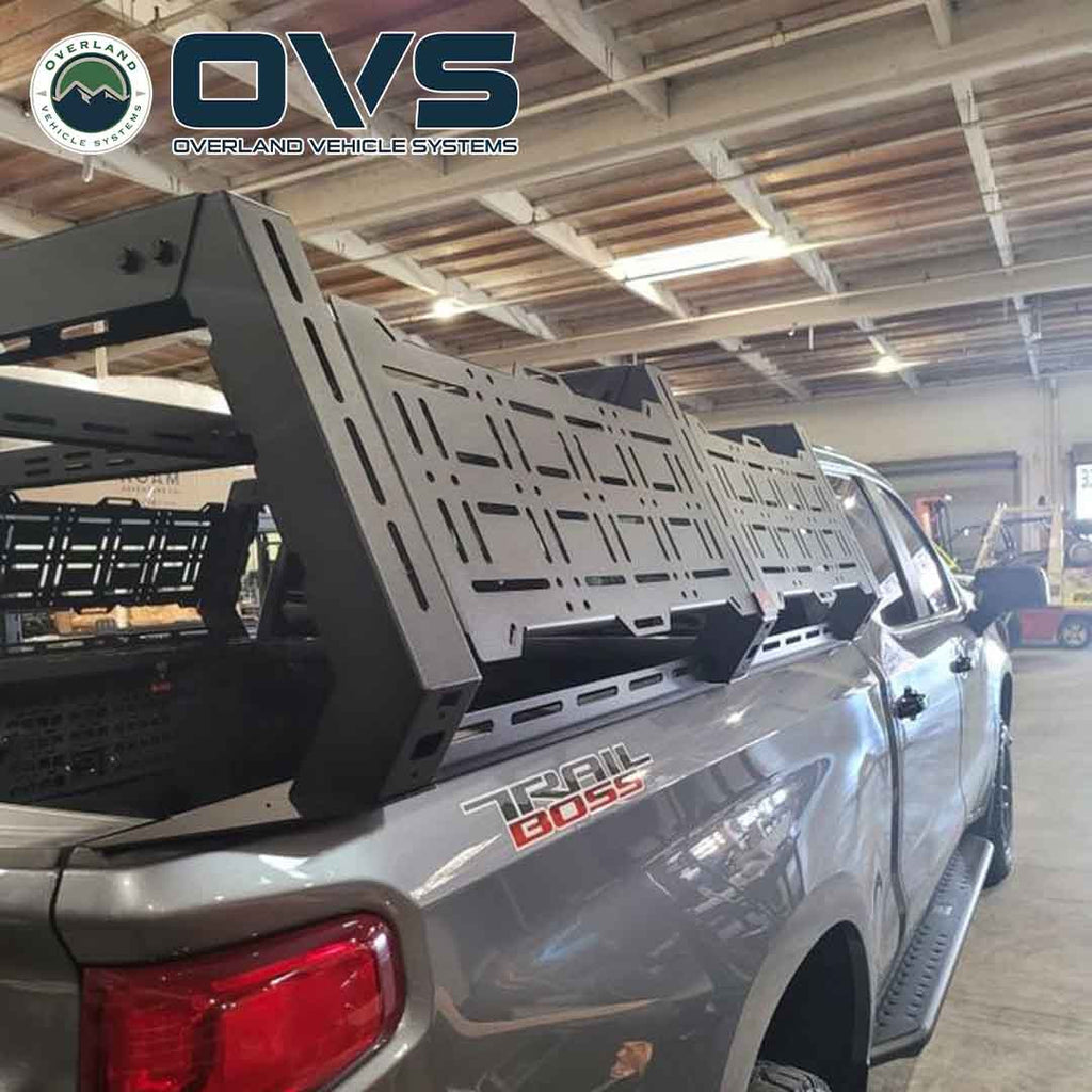 Ruff Rax 2019-2026 Silverado Sierra 1500 bed rack side profile view showing carbon steel upright height